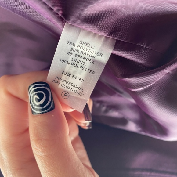 NWT Plum Purple Flyaway Open Front Blazer Calvin Klein Sz 6 - Picture 6 of 7